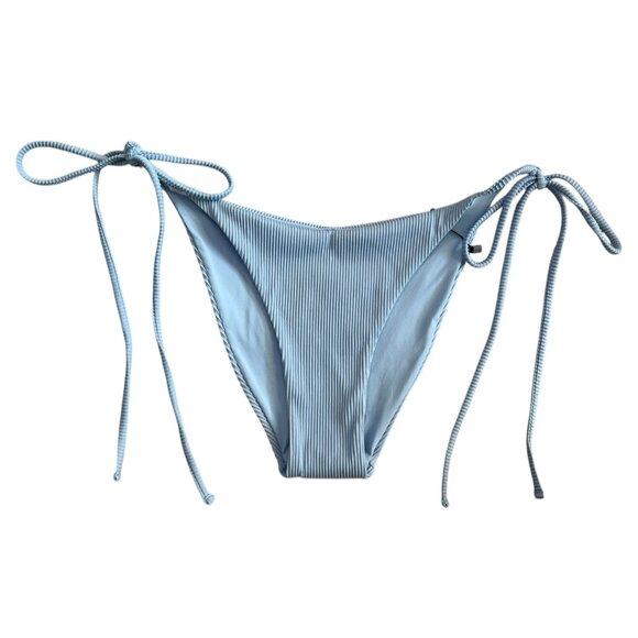 OneOne Swimwear Rubbed‎ Cheeky String Tie Bikini Bottom Light Blue Large - Picture 1 of 6